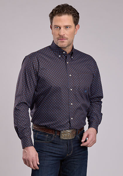 Roper Men's Brown Foulard Long Sleeve Shirt