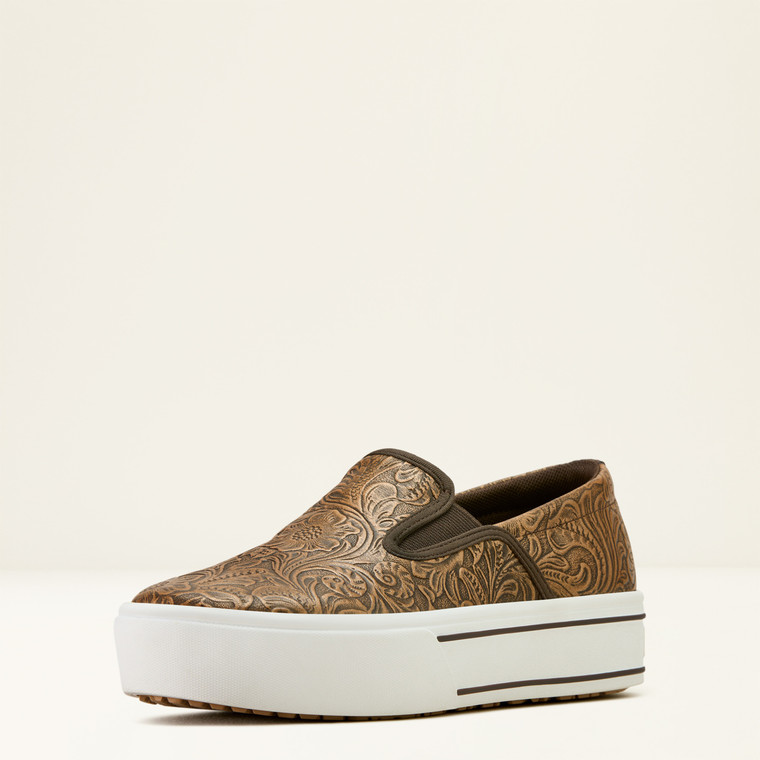 Ariat Women's Brown Floral Emboss Skylar Slip On