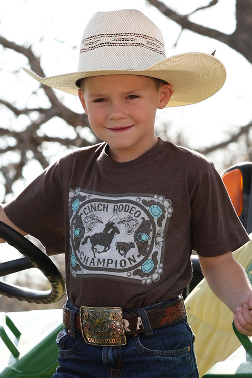 Cinch Boy's Brown Buckle Rodeo Champion T-Shirt