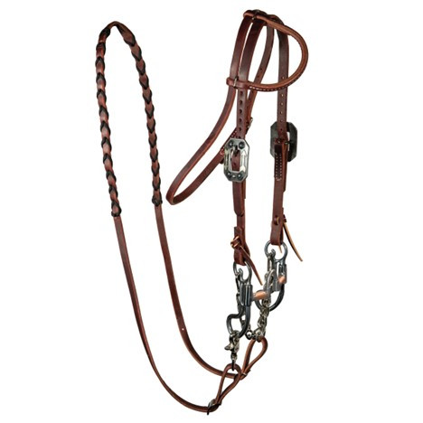 Professional's Choice Working Pony Correctional Bridle Set with Black Laced Reins