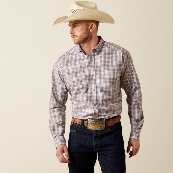 Ariat Men's Purple Moon Plaid Pro Sevyn Long Sleeve Shirt