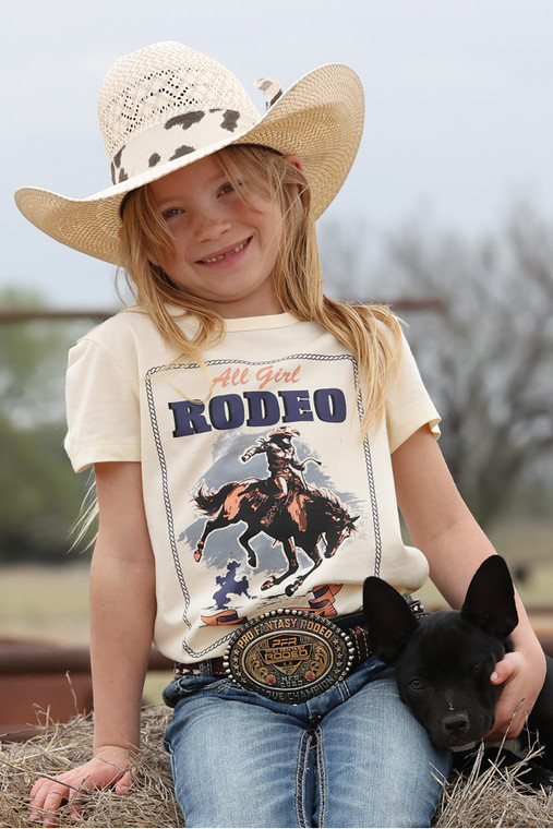Cruel Girls' Cream All Girl Rodeo Graphic Tee