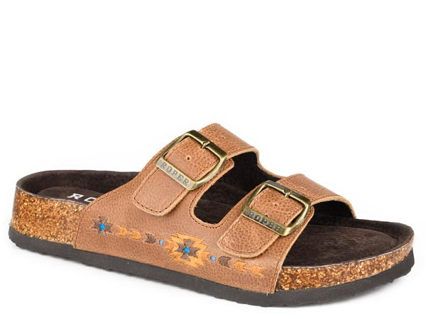 Roper Women's Tan Oiled Aztec Sandal