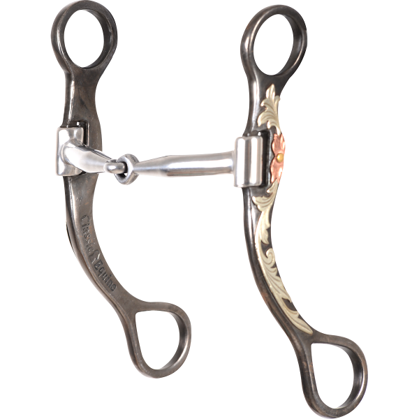 Classic Equine Floral Scroll Tool Box Straight Shank Bit with Smooth Bar