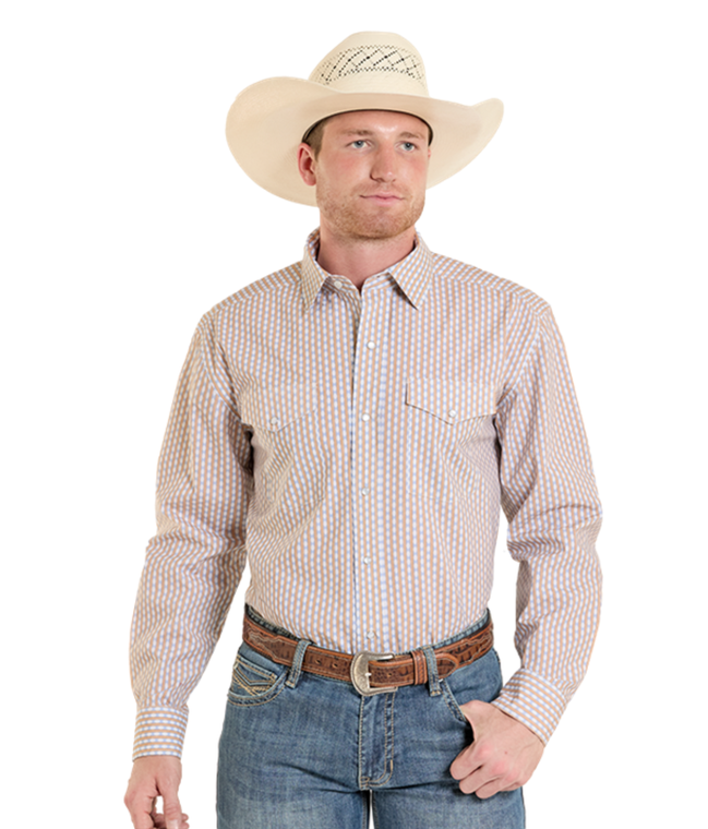 Panhandle Slim Men's Rust Print Long Sleeve Snap Shirt