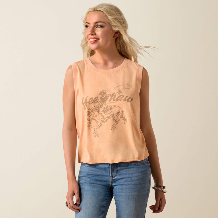 Ariat Women's Orange Chiffon Wild Roper Tank