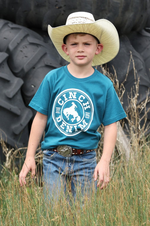 Cinch Boy's Teal Short Sleeve Graphic T-Shirt