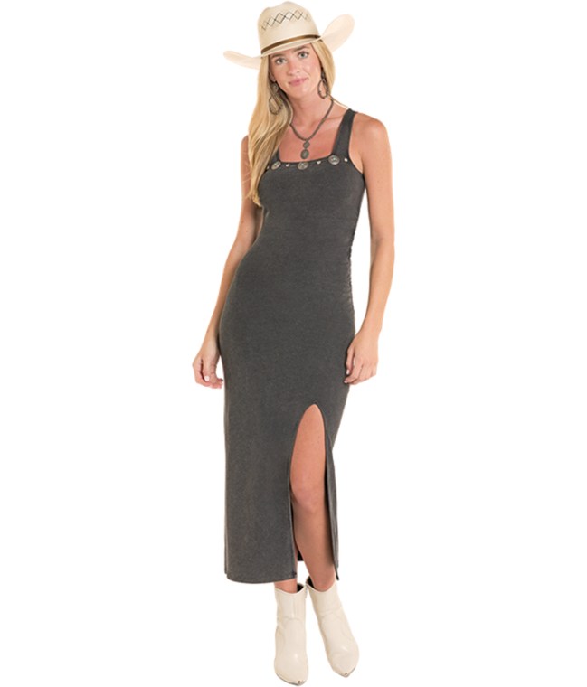 Rock & Roll Women's Black Ruched Side Dress