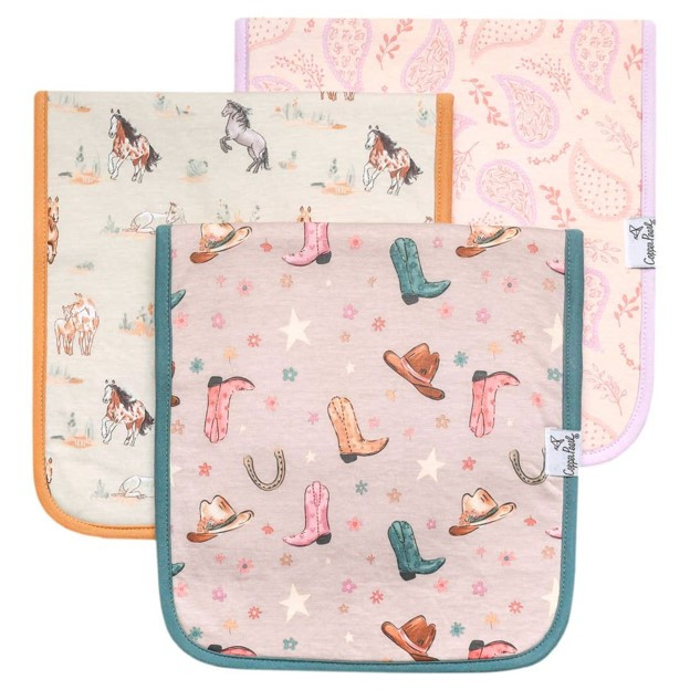 Cheyenne Western Print 3 Pack Premium Burp Cloths