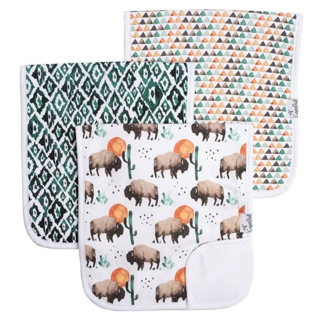 Bison Print 3 Pack Premium Burp Cloths