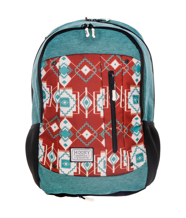Hooey Teal/Rust Aztec "Rockstar" Backpack