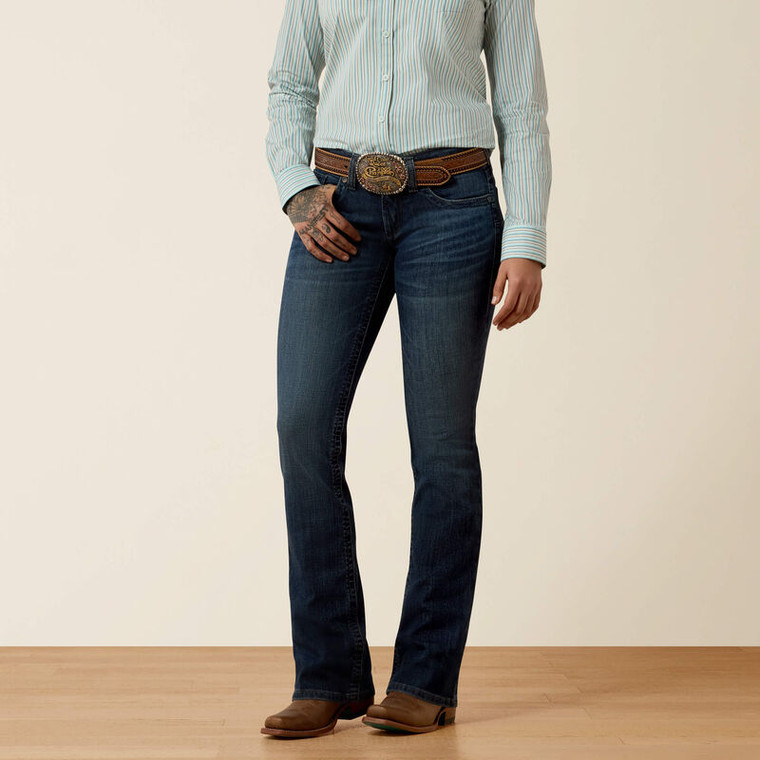 Ariat Women's Pasadena Mid Rise Luisa Boot Cut Jeans