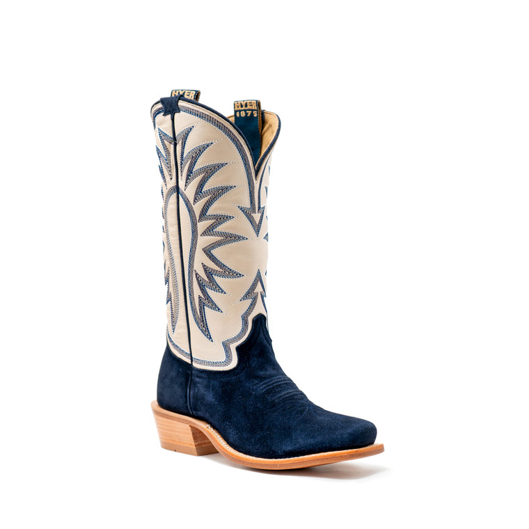 Hyer Women's Navy Blue Rose Hill Cutter Toe Boots