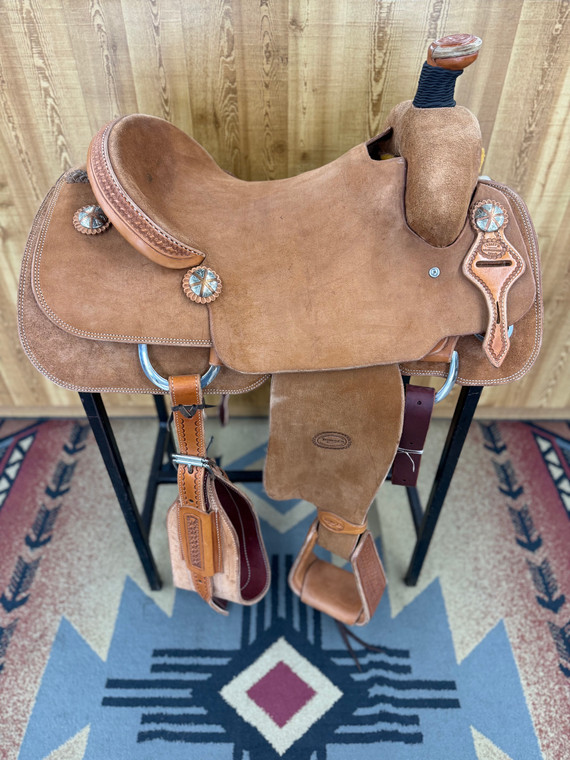 16" Teskey's Natural Roughout Team Roper Saddle