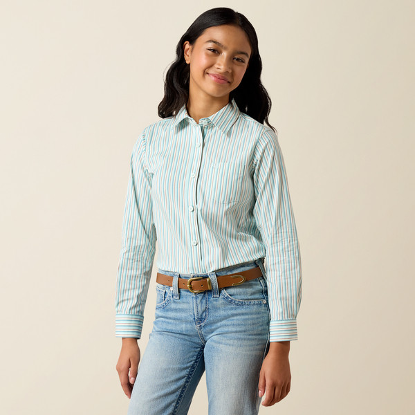 Ariat Girl's Saltwater Henna Stripe Kirby Long Sleeve Shirt