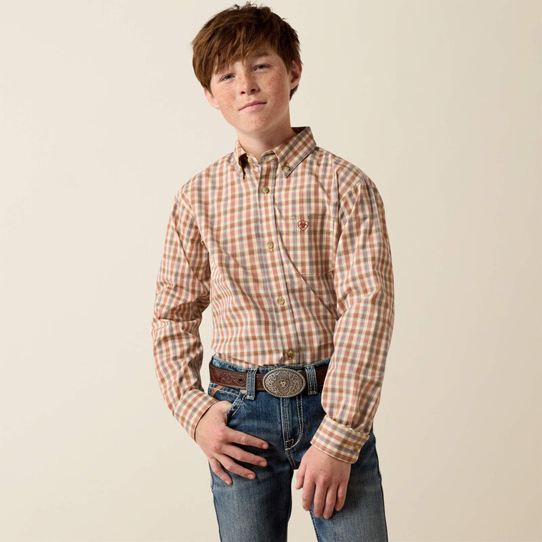 Ariat Boy's Vanilla Custard Pro Series Dave Classic Fit Shirt
