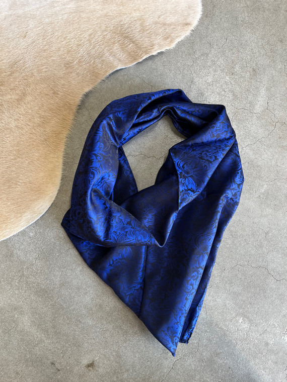 Baroque Indigo Silk Wild Rag