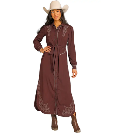 brown slim dress Chance Long Sleeve Mini Dress