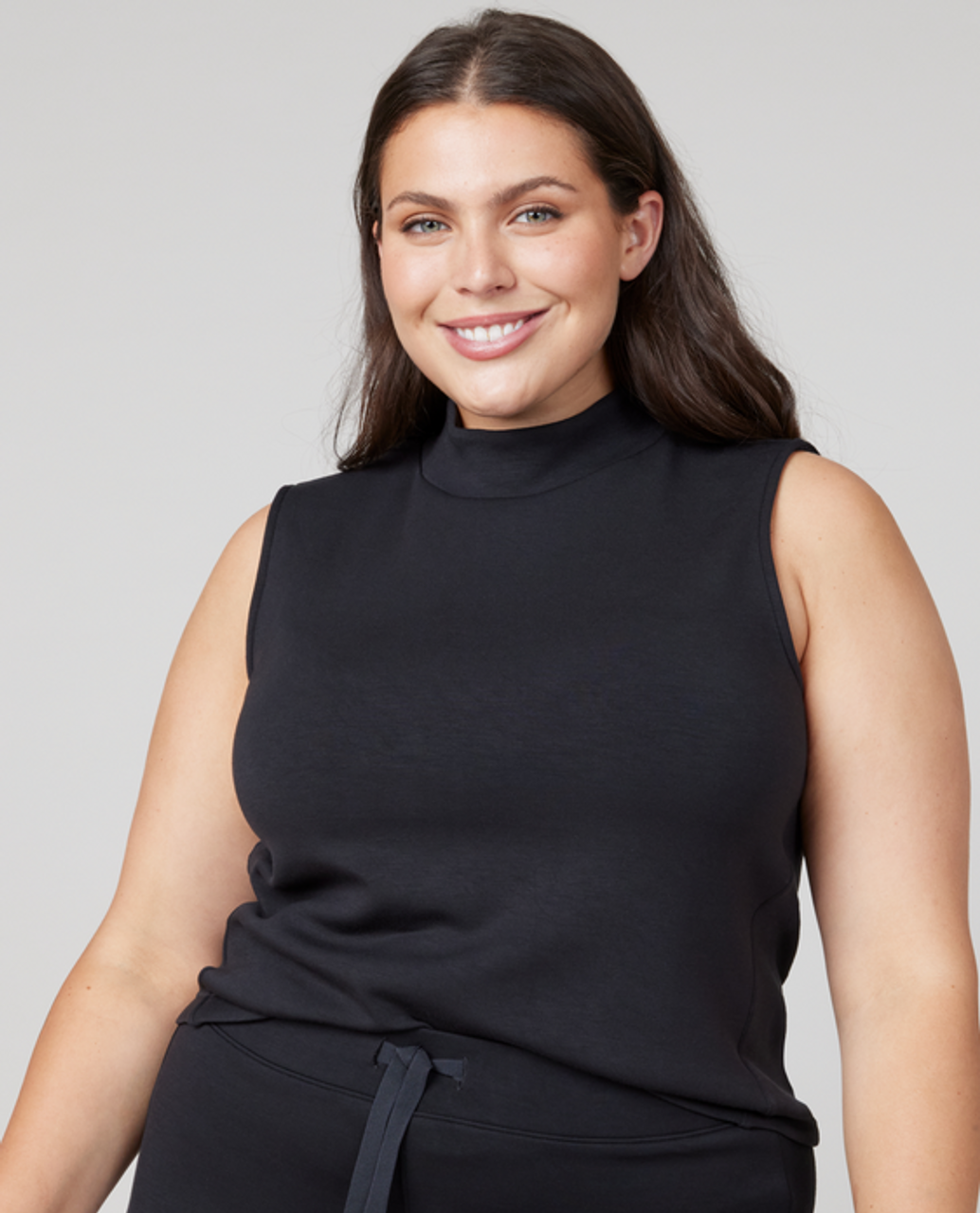 SPANX BLACK AIRESSENTIALS MOCK NECK TOP