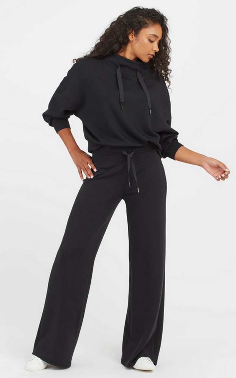 SPANX AIRESSENTIALS VERY BLACK WIDE LEG PANT - Monkee's of Myrtle Beach
