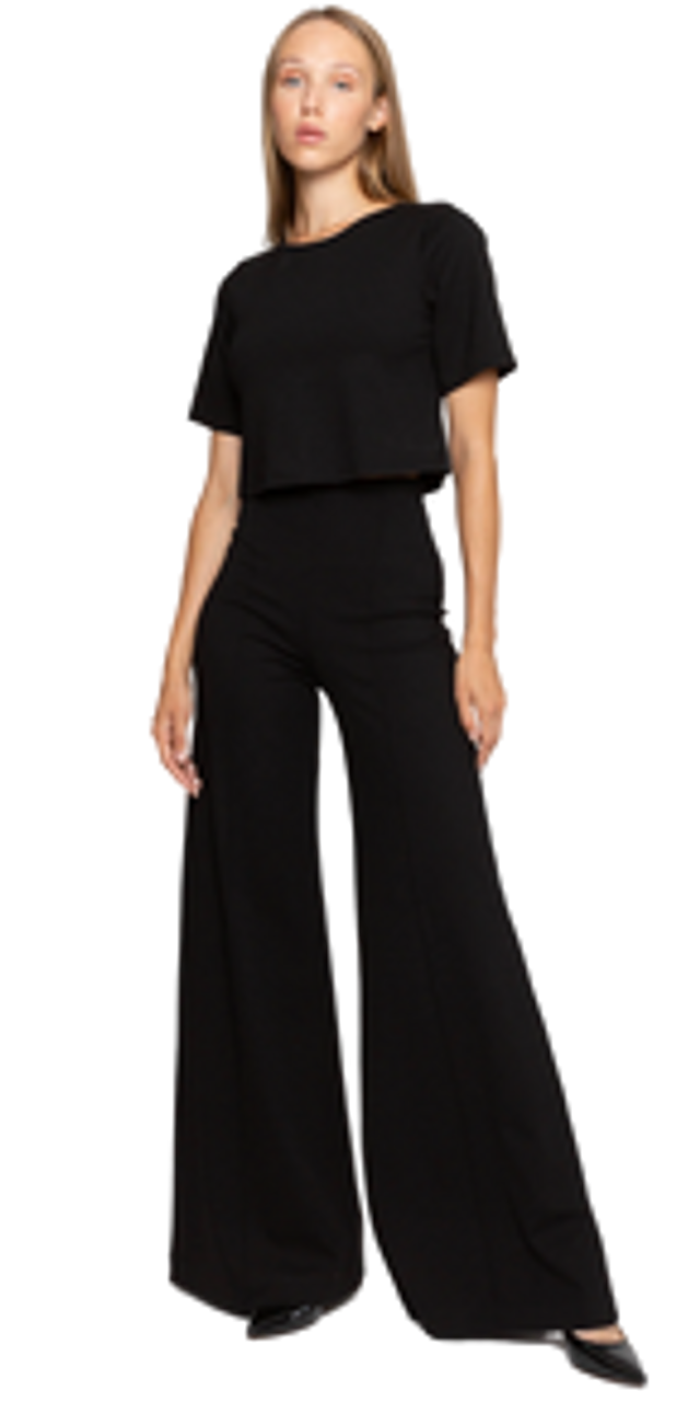 RIPLEY RADER BLACK PONTE KNIT WIDE LEG PANT - Monkee's of Myrtle Beach