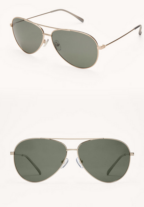 Z SUPPLY GOLD GREY DRIVER SUNGLASSES