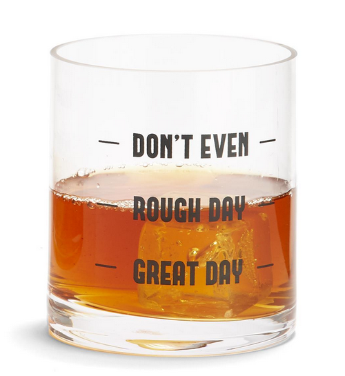 TWO'S COMPANY " DON'T EVEN " DOUBLE OLD FASHION GLASS