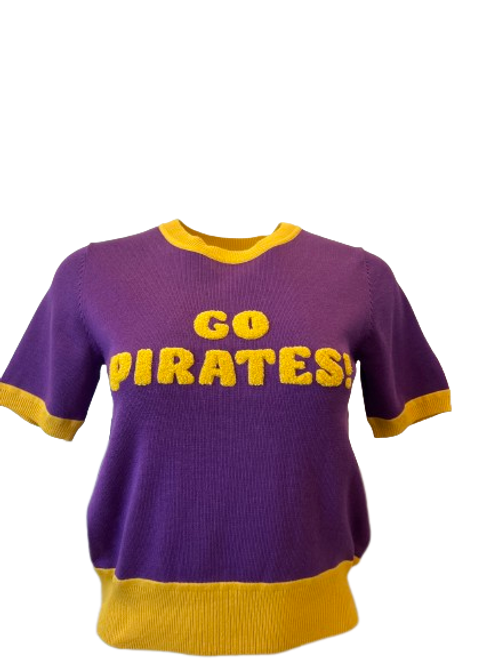 ELLSWORTH & IVEY GO PIRATES SHORT SLEEVE SWEATER