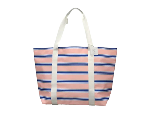 TRVL CABANA TOTE TIDAL STRIPE CORAL