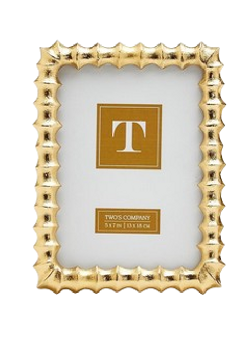 Two's Company Gold Wave 5X7 Photo Frame 