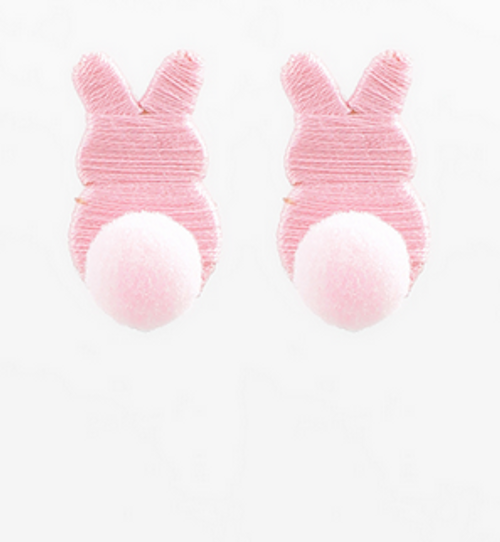MC Easter Rabbit & Tail Earrings / Pink