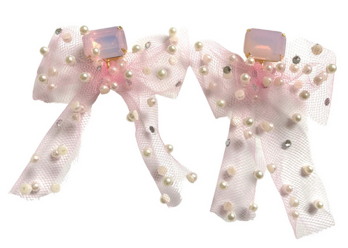 THE PINK REEF TULLE BOW IN PINK