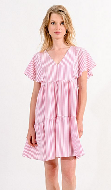 Molly Bracken Ladies Woven Dress / Pink