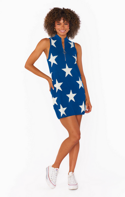Mumu Zoe Zip Dress / Navy Stars 