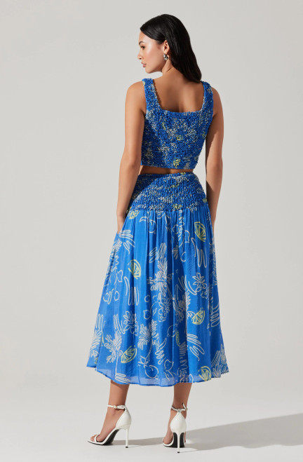 ASTR Moana Skirt / Blue Lemon Print