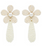 MC Pearl & Raffia Flower Dangle Earrings / Ivory