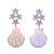 The Pink Reef Blue Pearl Shell Dangles / Blue
