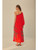 Farm Rio Summer Foliage Scarf Red Maxi Dress