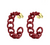GAME DAY PETITE CHAIN HOOPS / MAROON PAINTED