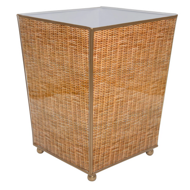 JAYES STUDIO RATTAN ENAMELED SQUARE WASTEBASKET - Monkee's of Myrtle Beach