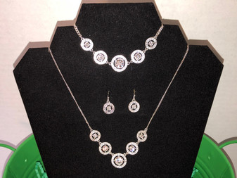 3 Piece Silvertone Necklace, Earring, and Bracelet Set - SOLD