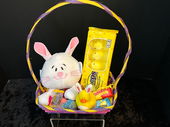 Pink Round Bunny Easter Basket