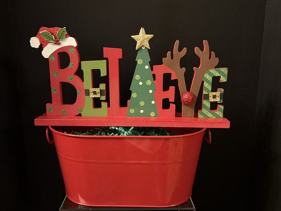 Believe Table Decor Gift Pail