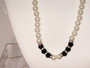Women’s Pearl Necklace with Black Accents