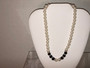 Women’s Pearl Necklace with Black Accents