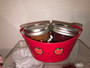 Super Mini Gourmet Handmade Apple Sauce Gift Pail (red) with Apple Artwork