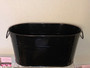 Large Oval Black Metal Pail