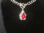 Women’s Fashion Red Heart Front Clasp Necklace (Silvertone)