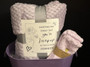 Your Awesome Purple Fuzzy Blanket with matching Socks Gift Pail