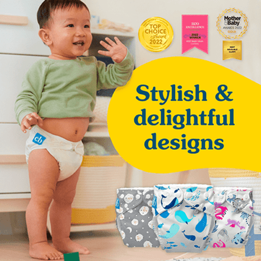 Esembly Cloth Diaper Outer Reusable Diaper Cover & Swim Diaper - Pom Pom  Party - Size 1
